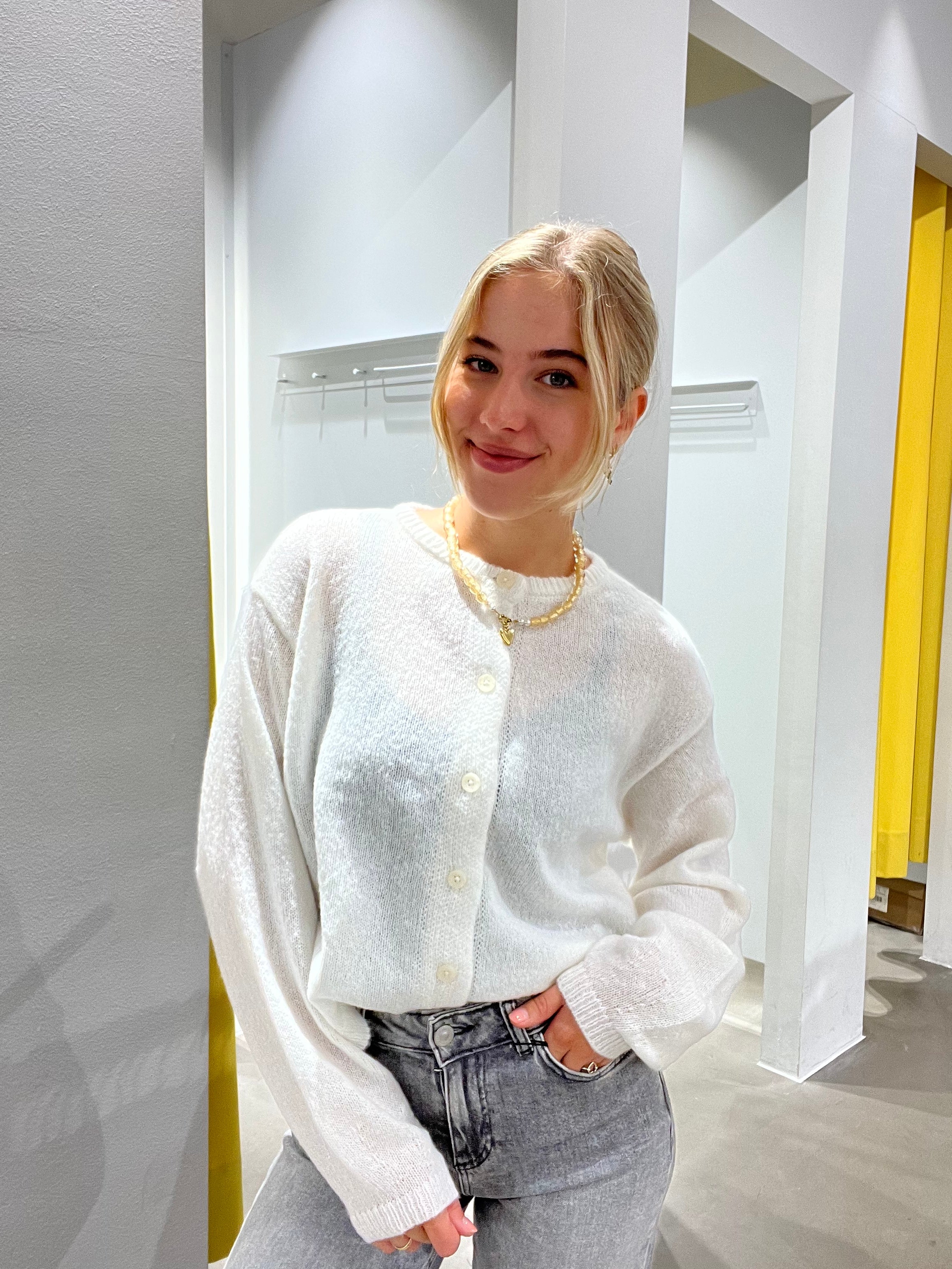 PCIDA Knit Cardigan - Cloud Dancer